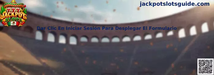 Dar clic en iniciar sesión para desplegar el formulario en Jackpot Slots